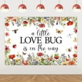 thumbnail image 1 of 5x3FT A Little Love Bug is On The Way Beautiful Backdrop, Summer Spring Insect Photography Background Decor, Garden Theme Photo Booth Background Banner for Baby Shower Gender Reveal Party Decoration, 1 of 4