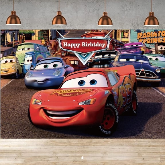 5x3ft Birthday Party Backdrop Happy Birthday Background for Kids Cartoon Wall Decor