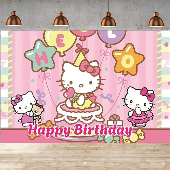 5x3ft Birthday Party Backdrop Happy Birthday Background for Kids Cartoon Wall Decor
