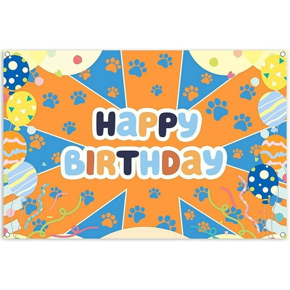 5x3ft Blue Dog Theme Backdrop Cartoon Photography Background Kids Boys Birthday Party Decorations Photo Booth Banner Props