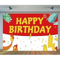 5x3ft Cartoon Birthday Backdrop Red and White Photography Backdrops for Kids Party Supplies Happy Birthday Party Decorations