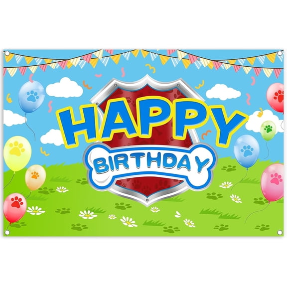 5x3ft Dog Theme Backdrop Photography Background Kids Boys Girls Birthday Party Decorations Photo Booth Banner Props