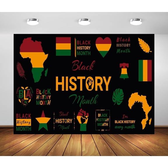 5x3ft Fabric Black History Month Backdrop Banner African American Black History Month Background School Classroom Poster Bulletin Board Decor BHM African American Celebration Photoshoot Prop