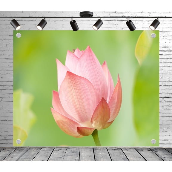 5x3ft Floral Backdrop Pink Lotus Pond Photo Backdrop Garden Background Decoration Banner for Theme Party Wedding Birthday Baby Shower Photo Booth Studio Props