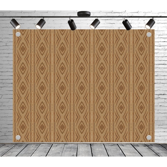 5x3ft Rustic Backdrop Brown Tribal Pattern Photo Backdrop Ethnic Cultural Background Banner for Theme Party Wedding Birthday Baby Shower Photo Booth Studio Props