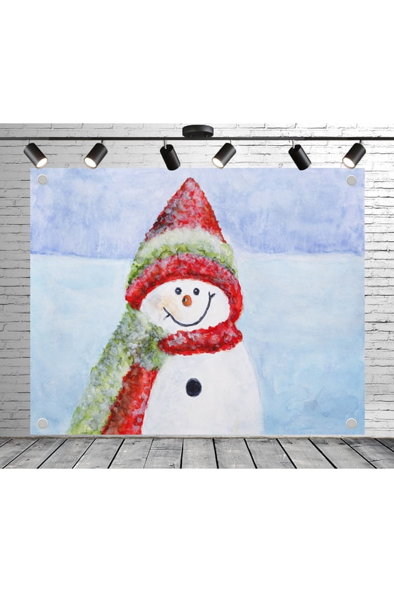 5x3ft Winter Backdrop Cute Snowman Photo Backdrop Photography Background Decoration Banner for Theme Party Wedding Birthday Baby Shower Photo Booth Studio Props