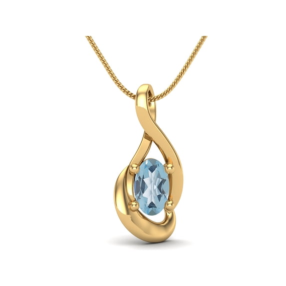 5x3mm Oval Blue Topaz Minimalist Solitaire 925 Sterling Silver Gold Vermeil Women Valentines Day Gifts Necklace