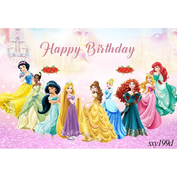 5x4.2ft Princess Birthday Backdrop Sweet One Castle Photography Background Girls Happy Birthday Party Cake Table Banner Decorations Supplies Photo Booth Props