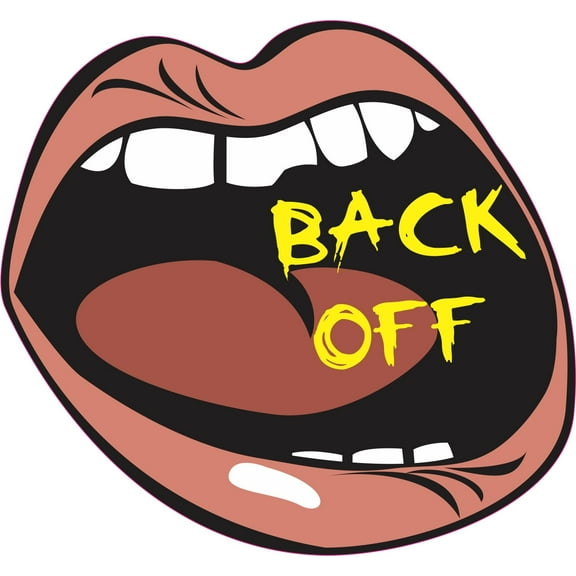 5x4.5 Big Mouth Back Off Vinyl Bumper Sticker Car Decal Stickers Decals