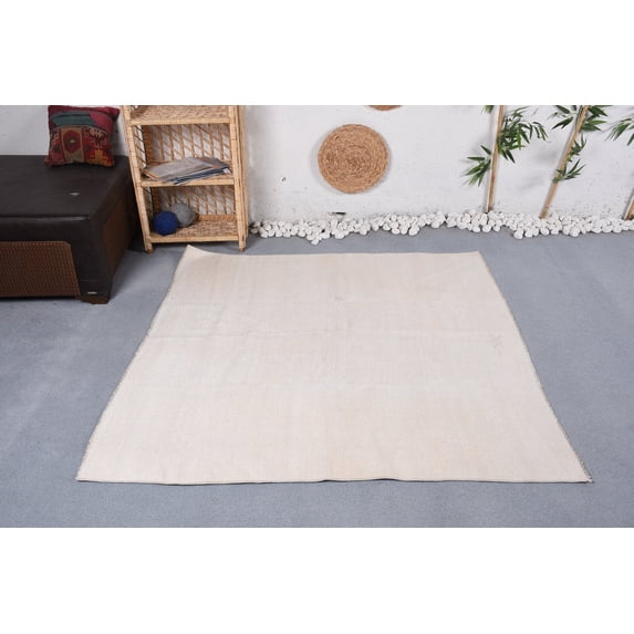 5x4.8 ft Accent Rugs, Turkish Rugs, Vintage Rug, Moroccan Rug, Home Decor Rug