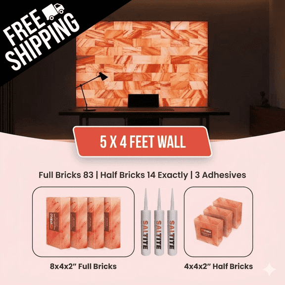 5x4 ft Pink Salt Wall Panel Kit including Bricks, Glue, Map & Manual in a Single Pack