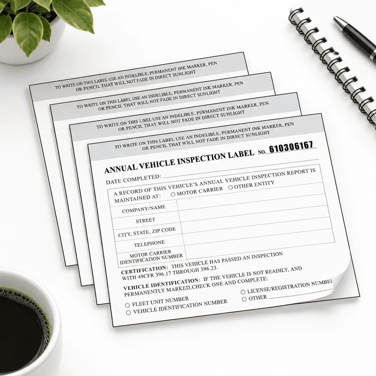 Shoe Inspection 5x4 Inch Annual Vehicle Inspection Labels 50-Pack 2-Ply Vinyl With ...