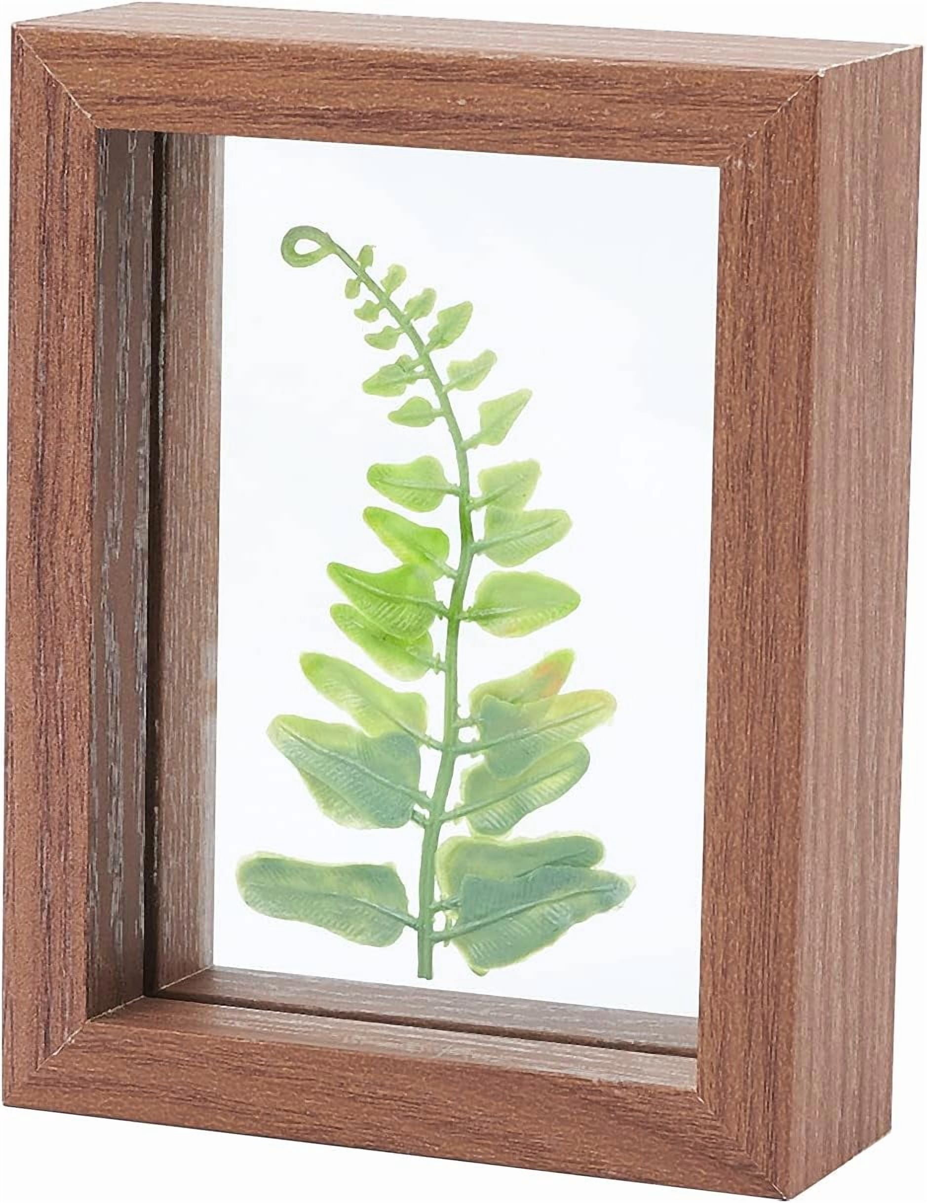 5x4 Inches Wood Floating Frame (Coconut Brown) Vintage Double Sided ...
