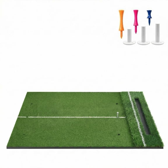 5x4 ft Golf Mat, Golf Hitting Mat,Dual Turf Golf Practice Mat with 10 mm/15 mm Thick Base for Chipping Swing Driving Training