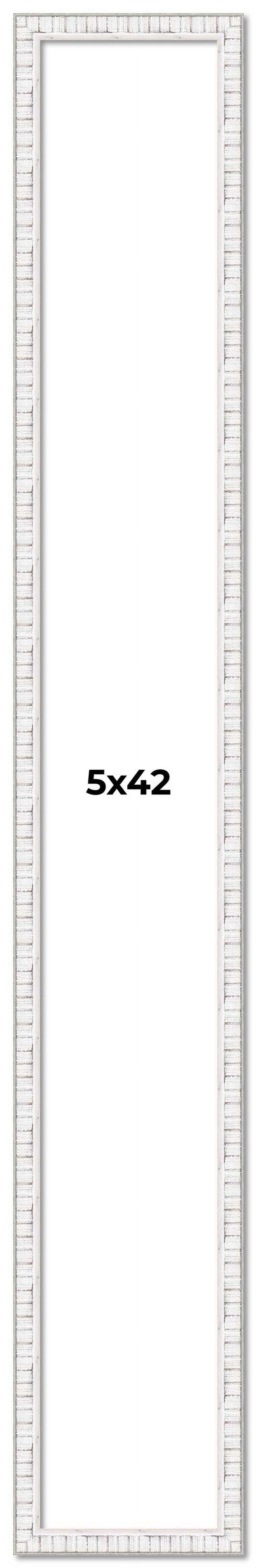 5x42 Frame White Scuffed Rustic Solid Wood Picture Frame | 0.75 Inch ...