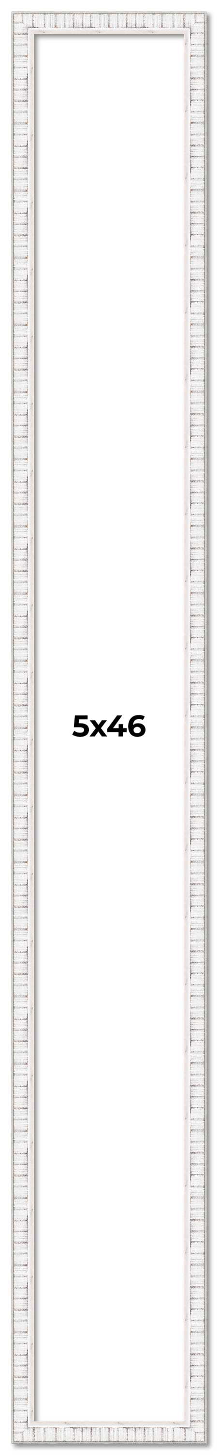 5x46 Frame White Scuffed Rustic Solid Wood Picture Frame | 0.75 Inch ...