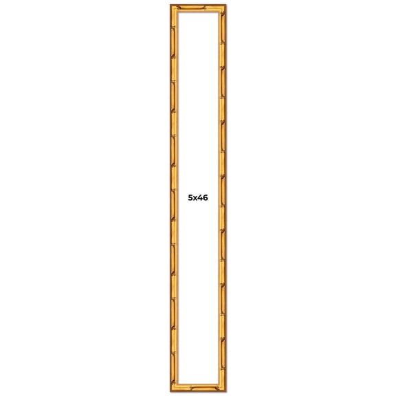5x46 In Frame Gold Bamboo Picture Frame - Complete Modern Photo Frame Includes UV Acrylic Shatter