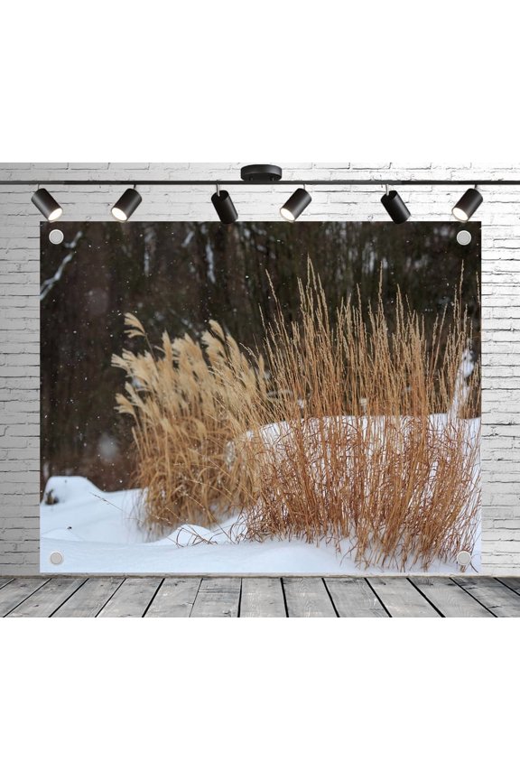 5x4ft Floral Backdrop Winter Grass and Snow Photo Backdrop Decoration Banner for Theme Party Wedding Birthday Baby Shower Photo Booth Studio Props