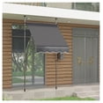 thumbnail image 1 of 5x4ft Retractable Awning, Patio Door Window Awning, UV Protection, Non-Screw Mount, Dark Gray, 1 of 8
