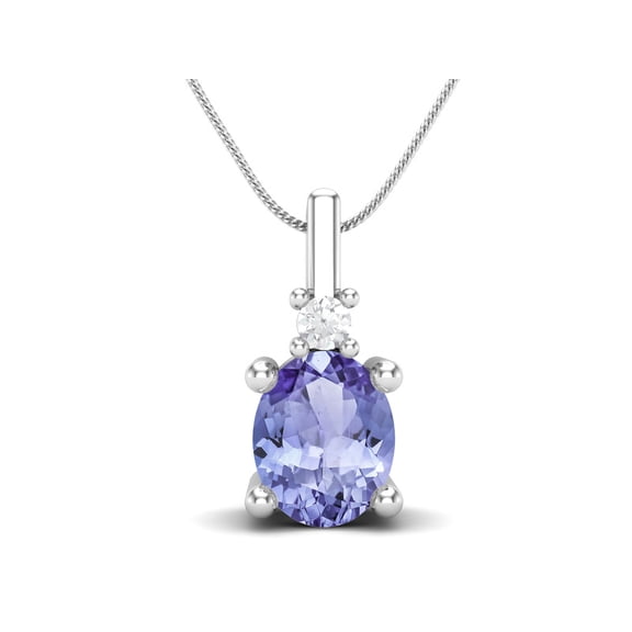 5x4mm Oval Tanzanite 925 Sterling Silver Solitaire Women Valentines Day Gifts Necklace