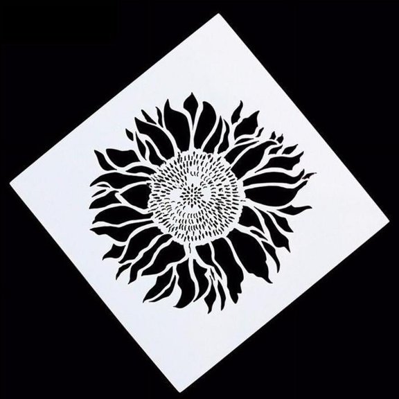 5x5 Daisy Sunflower Floral Pattern Print Stencil