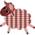 thumbnail image 1 of 5x5 Die Cut Left Facing Red Checkered Sheep Sticker Vinyl Bumper Sticker, 1 of 1