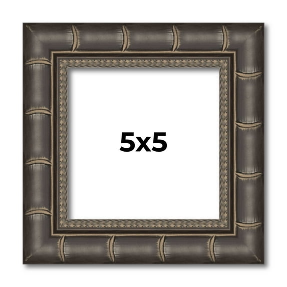 5x5 Frame Black Bamboo Solid Wood Picture Frame Width 1.5 Inches | Interior Frame Depth 0.5 Inches