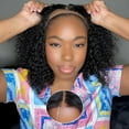 5x5 Glueless Curly Wave Wigs Human Hair Pre Plucked Pre Cut Bob Wig HD