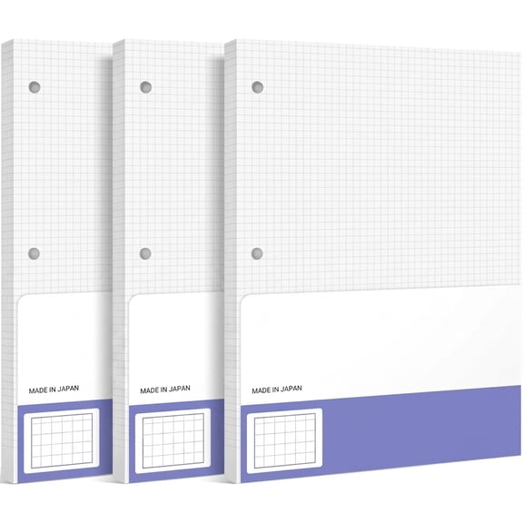5x5 Graph Paper, 8.25x11 Inches Loose Leaf, 300 Total Sheets for Math Engineering Art Projects