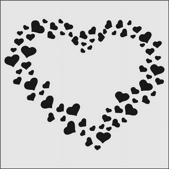 5x5 Hearts in a Heart Print Stencil