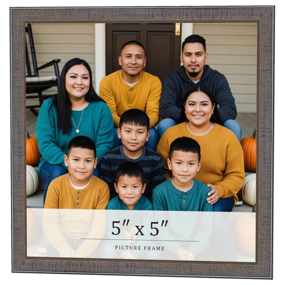 5x5 IN Frame Blue Kingsley Pewter Solid Wood Picture Frame Width 0.75 Inches |Interior Depth 0.5