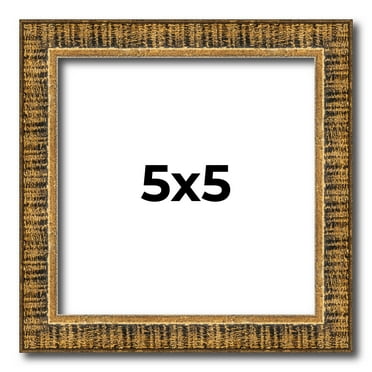 5x5 IN Frame Gold Kingsley Distressed Solid Wood Picture Frame Width 0.75 Inches | Interior Frame