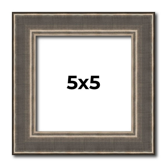 5x5 IN Frame Silver Real Wood Picture Frame Width 1.25 Inches | Interior Frame Depth 0.5 Inches |