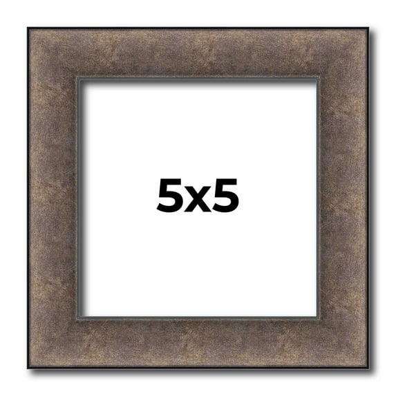 5x5 IN Frame Silver Real Wood Picture Frame Width 1.25 Inches | Interior Frame Depth 0.5 Inches |