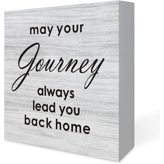 5x5 IN Funny Home Decor May Your Journey Always Lead You Back Home Wooden Box Sign Rustic Art Home Shelf Desk Decor,Veterinarians Gift