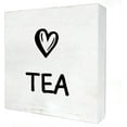 thumbnail image 1 of 5x5 IN Tea Wooden Box Sign with Saying Desk Decor Farmhouse Kitchen Tea Lovers Box Sign Wood Plaque Block Sign Rustic Home Office Decor, 1 of 5