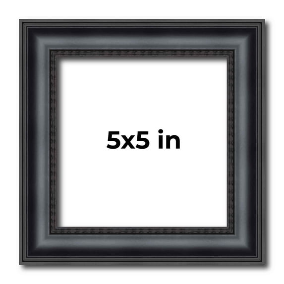 5x5 In Frame Black Real Wood Picture Frame Width 1.25 inches | Interior Frame Depth 0.5 inches |