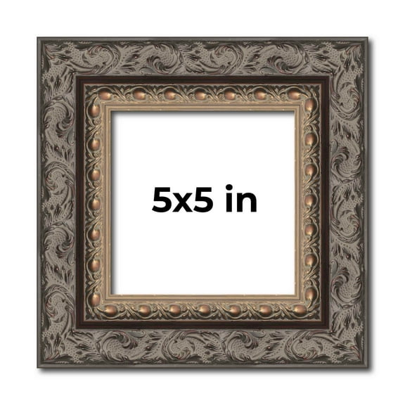 5x5 In Frame Black Real Wood Picture Frame Width 2 inches | Interior Frame Depth 0.5 inches | Fitz