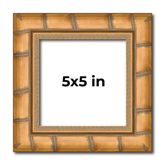 5x5 In Frame Gold Real Wood Picture Frame Width 1.5 inches | Interior Frame Depth 0.5 inches |