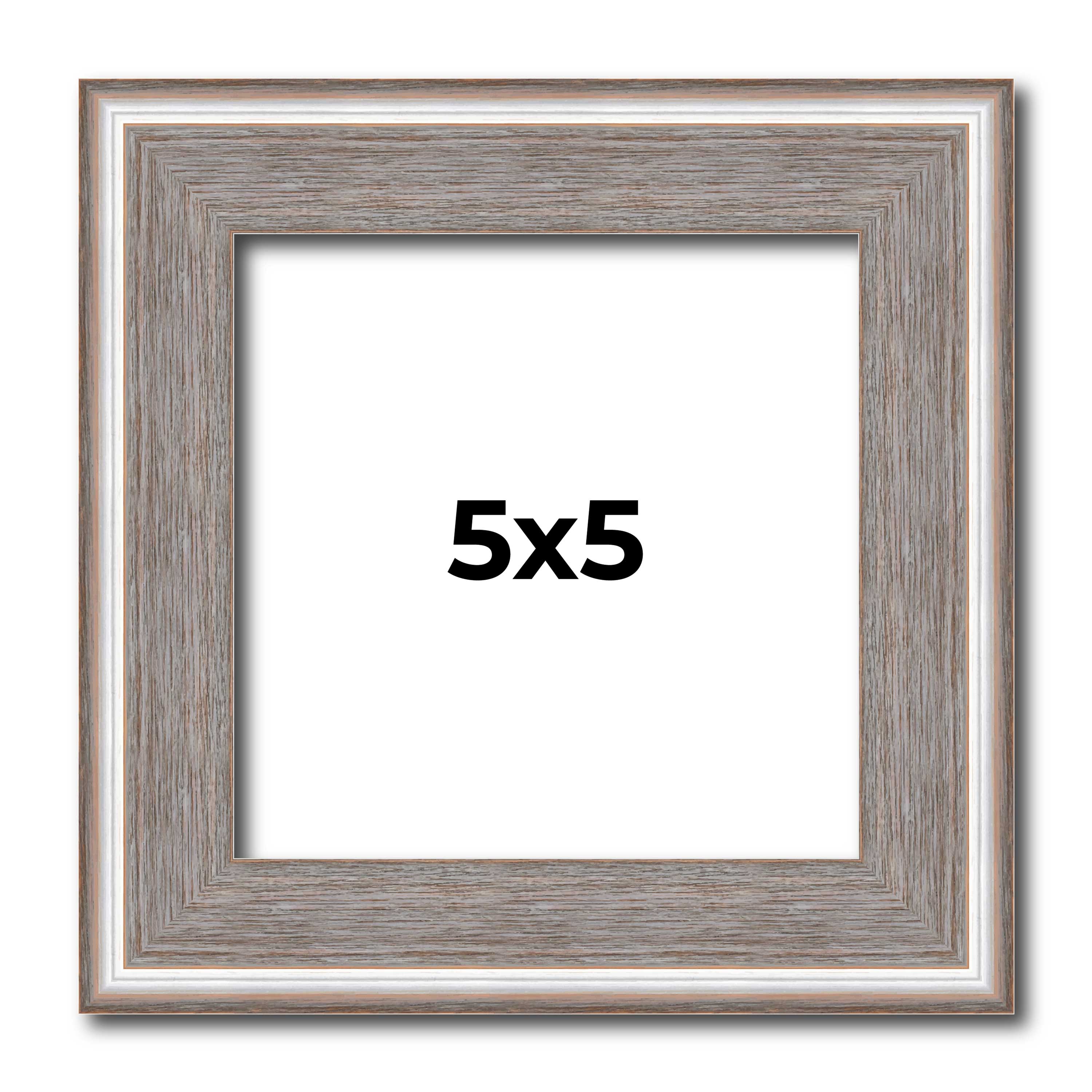 5x5 In Frame Grey Real Wood Picture Frame Width 1.25 inches | Interior ...