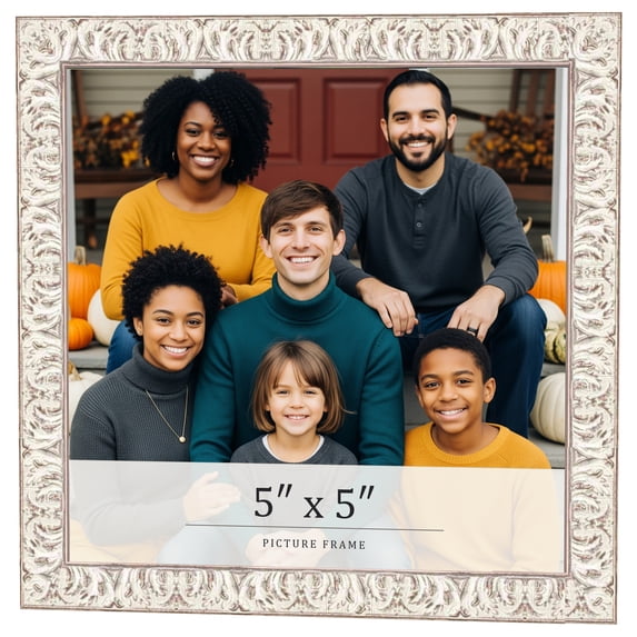 5x5 In Frame White Real Wood Picture Frame Width 1.5 inches | Interior Frame Depth 0.5 inches |