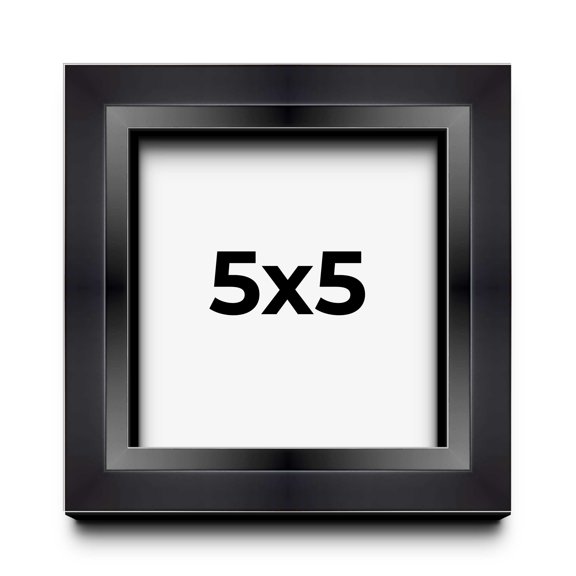 5x5 In Shadow Box Frame Black | 1.25 inches Deep Real Wood Contemporary Shadowbox Display Frame |