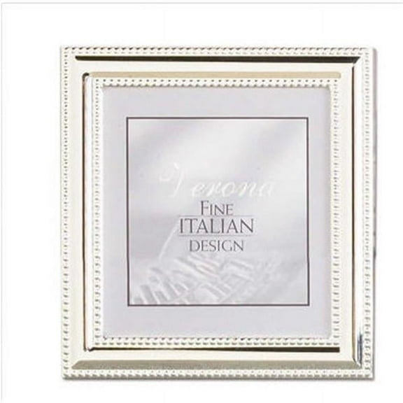 5x5 Metal Picture Frame Silver-Plate with Delicate Beading