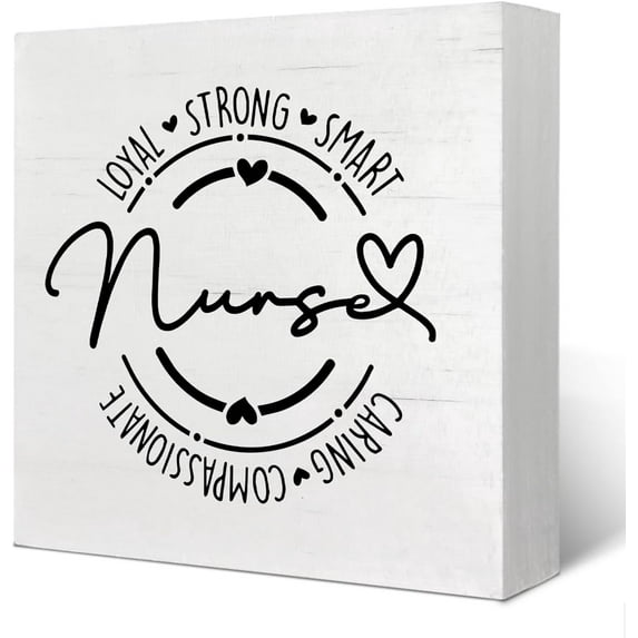 5x5 IN Nurse Gifts for Women - Nurse Office Decor, Nurses Week Gifts, Nurse Appreciation Gifts, School Nurse Gifts, Registered Nurse RN Gifts, Gifts for Nurses Wooden Box Sign Desk Decor,