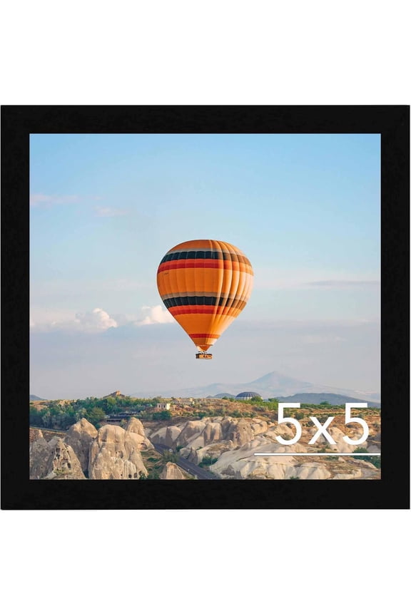 5x5 Picture Frame Black for Wall or Tabletop, Wall Mounting Horizontally or Vertically, 5 x 5 Square Wall Gallery Poster Photo Frame with Shatter Resistant Plexiglass, Black