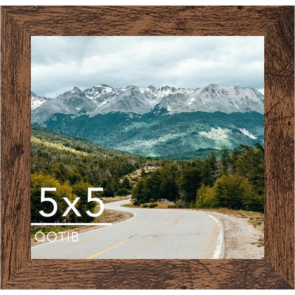 5x5 Picture Frame Deep Brown for Wall Hanging or Tabletop, Wood 5 x 5 Frame Photo Frame for Wall Horizontally or Vertically, Deep Brown, 1 Pack