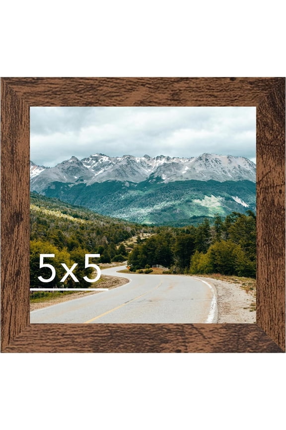 5x5 Picture Frame Deep Brown for Wall Hanging or Tabletop, Wood 5 x 5 Frame Photo Frame for Wall Horizontally or Vertically, Deep Brown, 1 Pack
