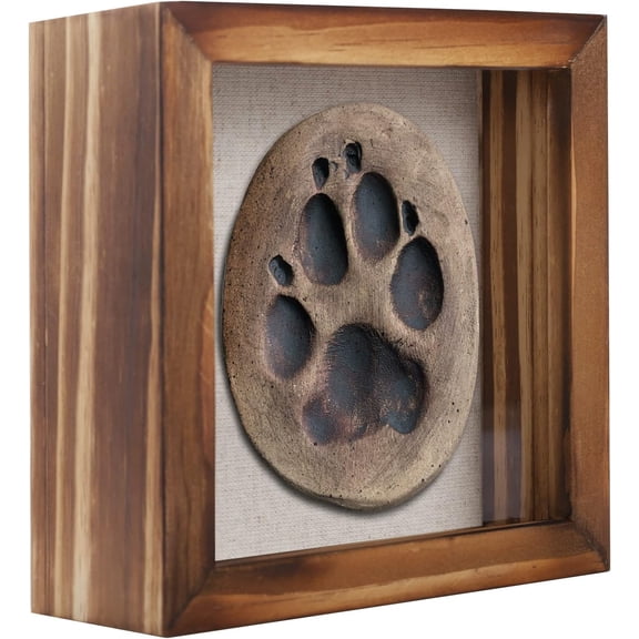 5x5 Small Shadow Box Frame Display Case, Grade A Natural Pine Wood HD Glass Front Soft Linen Back, 1.2 inches Interior Depth-Carbonized Black