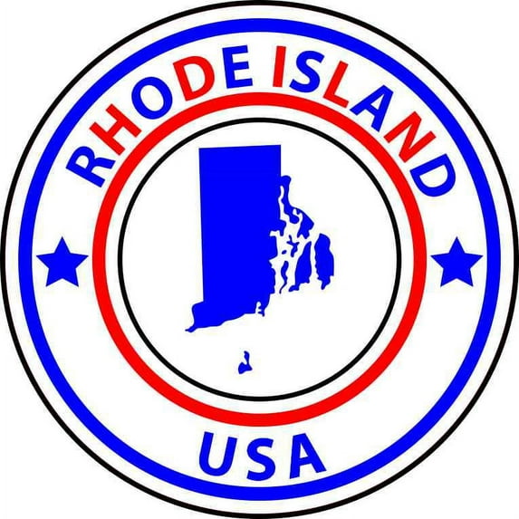 5x5 State Circle Rhode island Sticker Vinyl Bumper Sticker Sign Hobby Decal