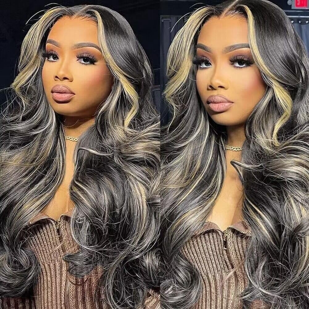 5x5 Wear and Go Glueless Wig Human Hair Pre Plucked Pre Cut FB/27 Honey Blonde Body Wave Lace Front Wigs Human Hair for Women 180% Density 28 Inch